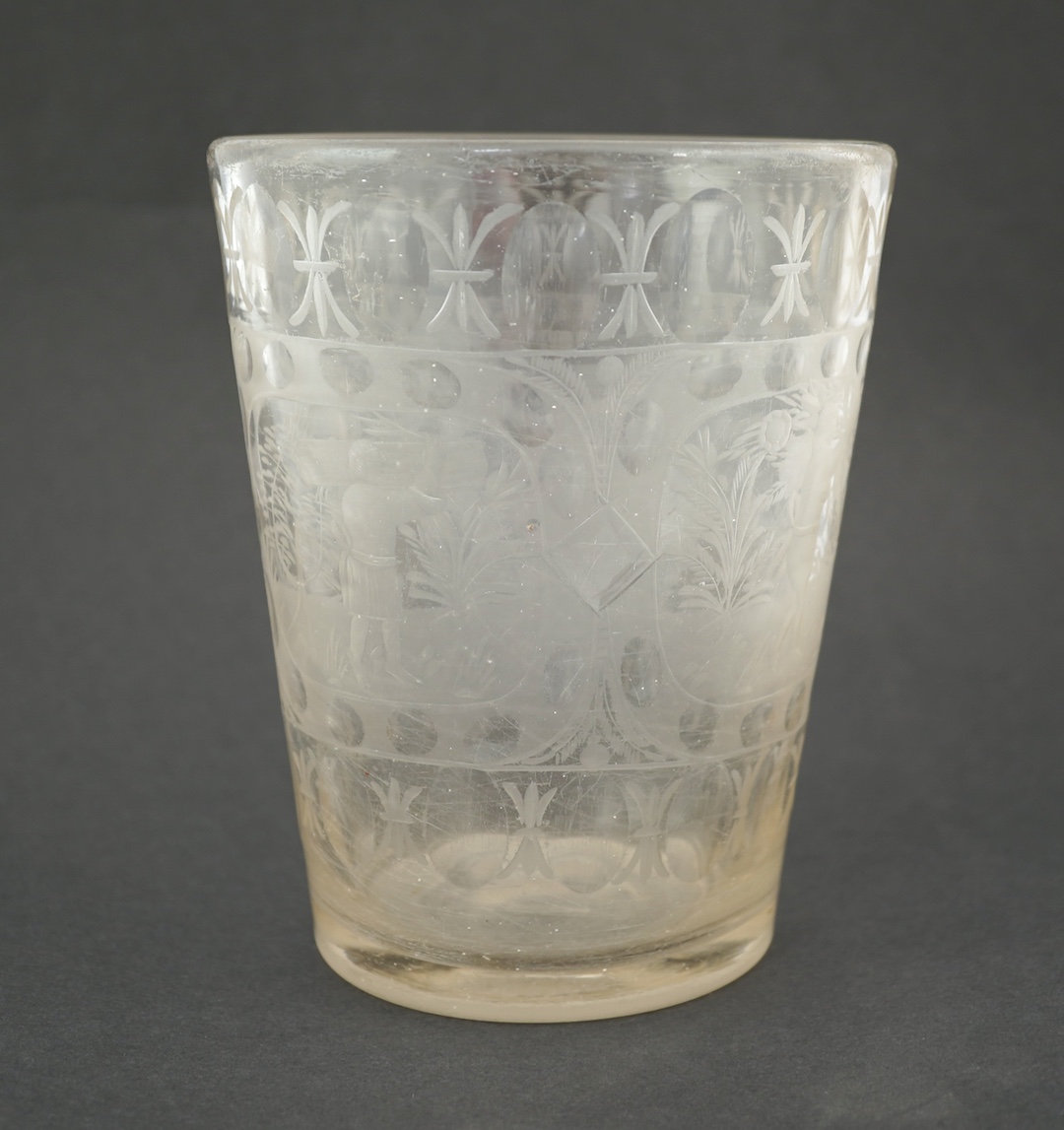 A massive Bohemian 'Four Seasons' beaker, c.1700